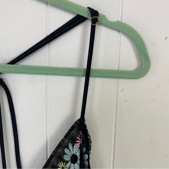 Savage Fenty Free Spirit Floral Embroidery Night Slip Women’s 1X Black Strappy - Picture 4 of 16